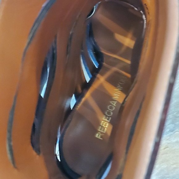 Rebecca Minkoff Sz 6 Debra Cutout Leather Bootie Caged Heels Brown Leather 3.75" - Picture 10 of 12